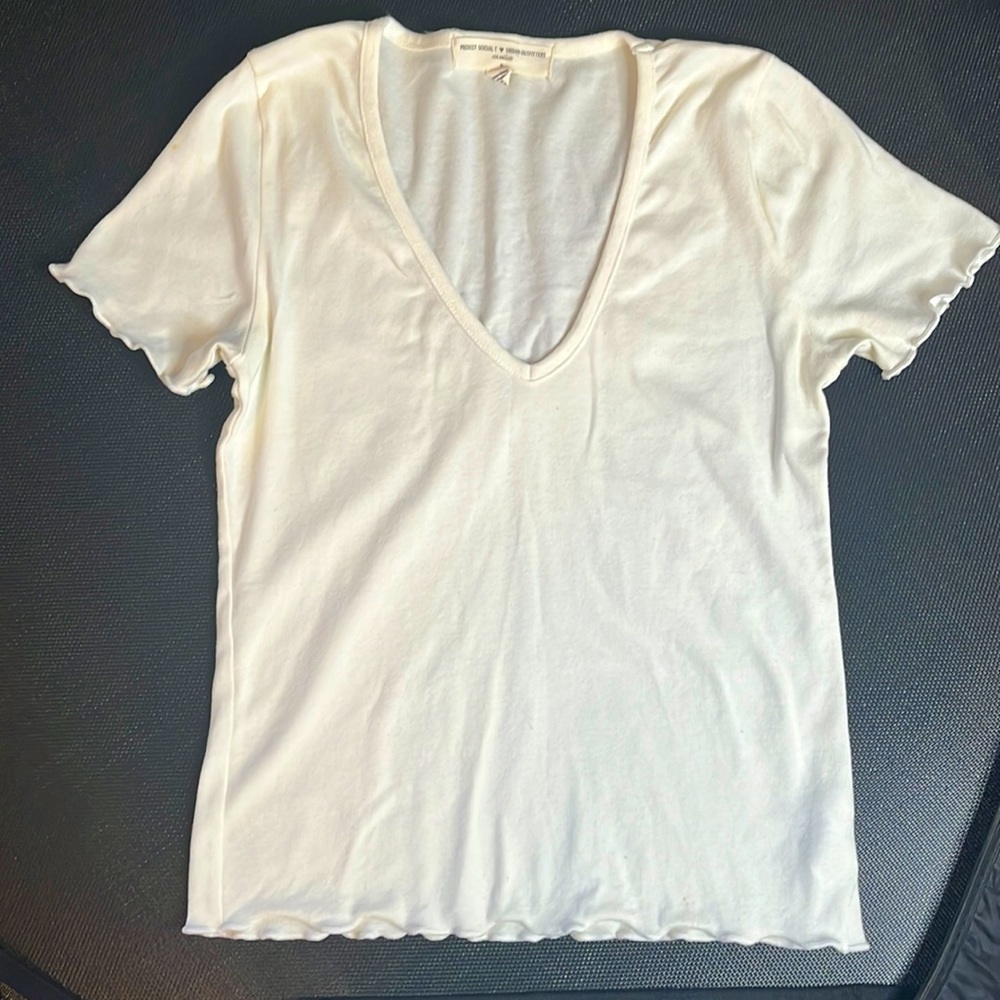 White Short Sleeve Casual summer Tee Sz M
